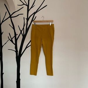 Soho Apparel gold mustard stretchy ankle trousers